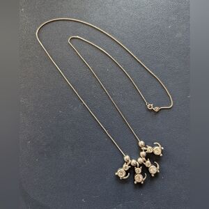 Sterling Silver 925 cat necklace with 4 silver cat charms and 4 silver beads
